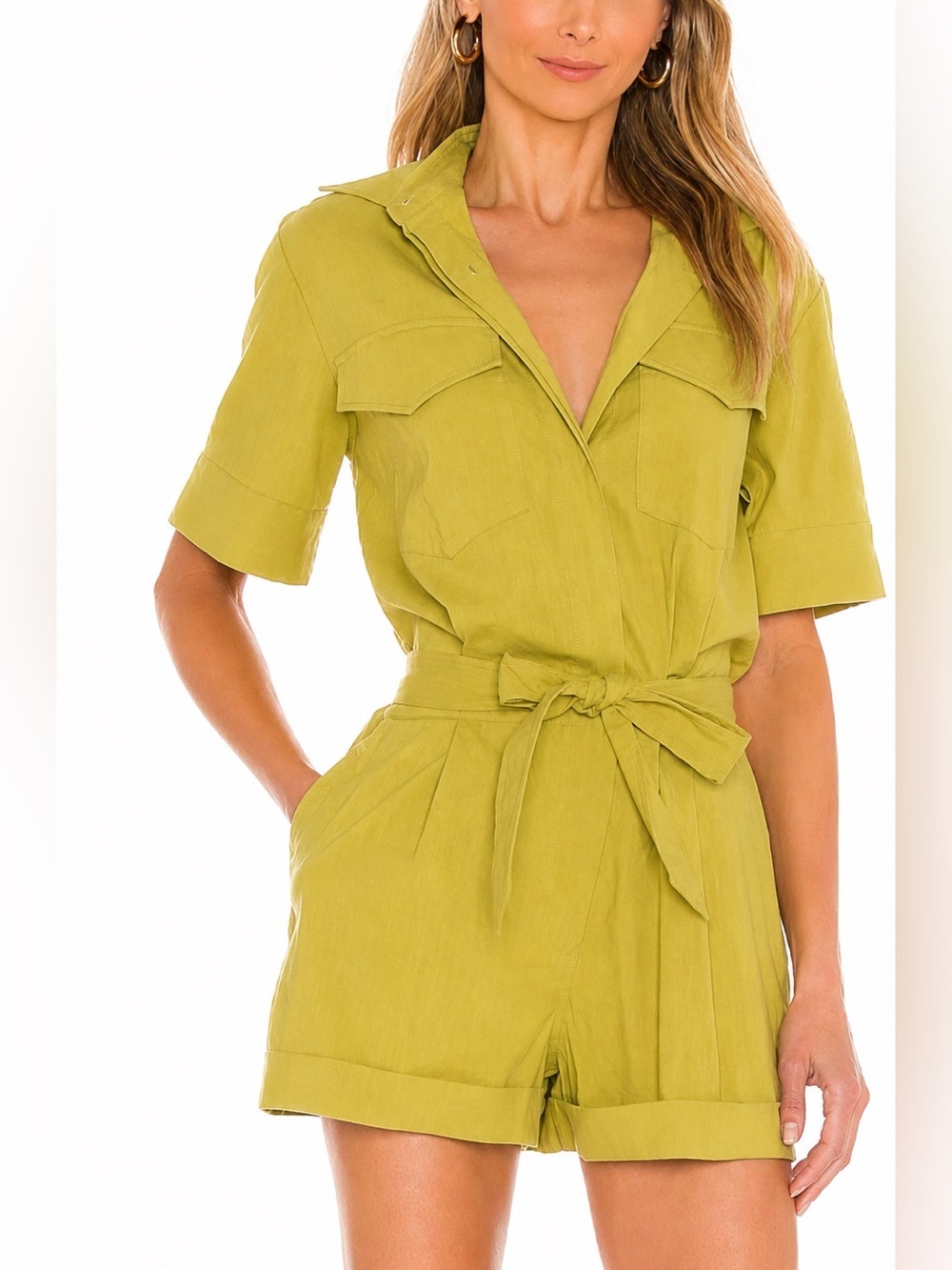 Rag & Bone Surplus light green linen blend romper, size 6